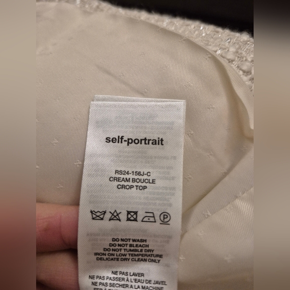 Sold Out SELF-PORTRAIT Cream Bouclé Crop Top - Picture 10 of 10